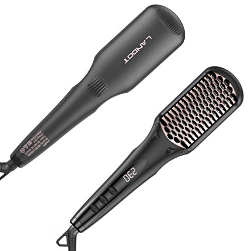 Enhanced Ionic Straightening Brush Ceramic Hair Straightener Brush with MCH Heating for Frizz-Free Silky Hair, Anti-Scald & Auto-Off Safe, Straightening Comb for Women with Temperature Lock Function