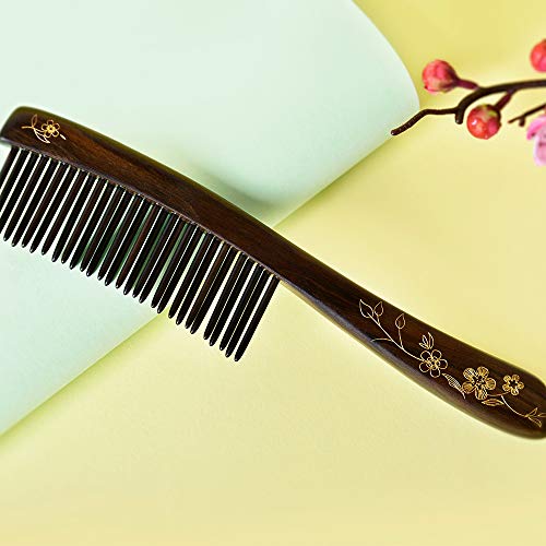 Peine de madera con dientes anchos para cabello rizado miniatura 6