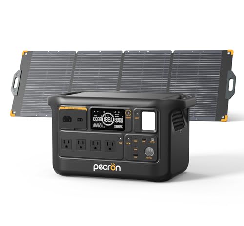 Image of PECRON F1000LFP Portable Power Station with 200W Solar Panel, 1500W, 960Wh LiFePO4 Battery Solar Generator, UPS, Fast Charging, Perfect Power Backup for Camping, Home Use, RV