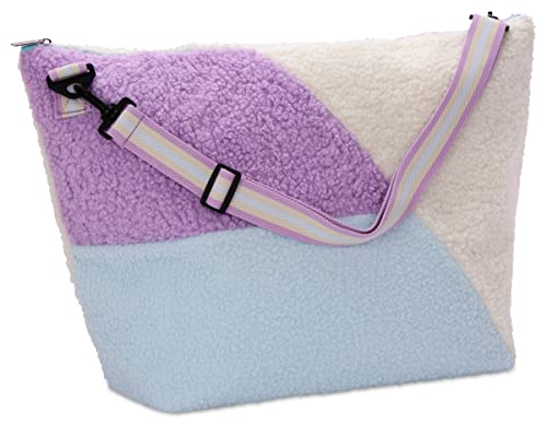 iscream 23.5" x 16" Weekender Travel Tote Bag with Plush Sherpa Exterior and Adjustable Strap - Cozy Skies2