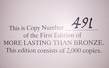 Hardcover More Lasting Than Bronze Book