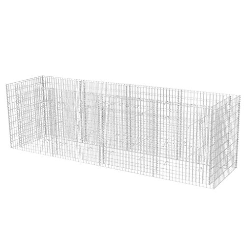 Festnight Gabion la Placa de Pared Jardinera de Gaviones 360 x 90 x 100 cm