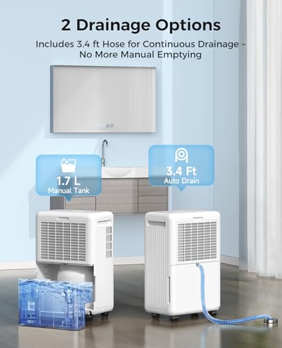 Image of 2000 Sq.ft Dehumidifier for Basement, Trazico 30 Pint Dehumidifiers for Home Large Room Bedroom Bathroom with Drain Hose, Intelligent Humidity Control, 3 Modes, 24H Timer, Auto Defrost, White