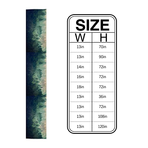 Custom Bed Usa Pine Forest Table Runner For Farmhouse Holiday Parties, Linen Burlap Table Runner Dresser Scarves Dining Table Decor 13X70 Inch, Green Forest And White Fog #TOP5