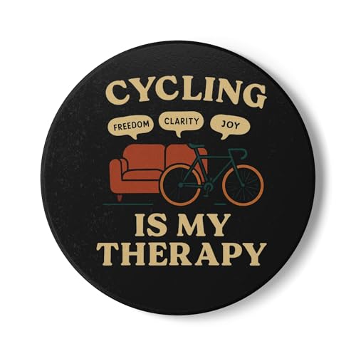 Cycling Therapy Ceramic Coaster, Bike Lover Gift, Unique Home Accessory,