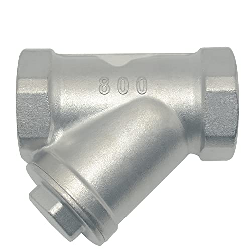 Image of 1-1 /4 inch WYE Strainer Mesh Filter Valve,800WOG Y-Spring NPT Female Check Valve,Stainless Steel SS316 CF8M