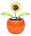 4 Eco-friendly Solar Dancing Flowers in Colorful Pots. Decoration Gift. No battery required (1 Orange Daisy, 1 Pink Daisy, 1 Red Flower, 1 Yellow Sunflower)