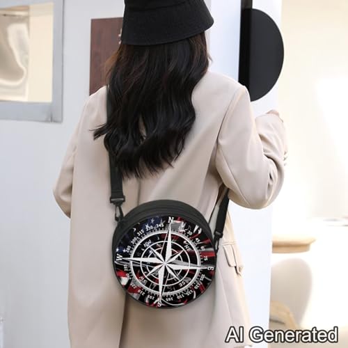 Image of Women Novelty Round Clock Shape Zippered Clock Purses for Women Tote Handbag Shoulder Bag, Gift for Mom Girlfriend