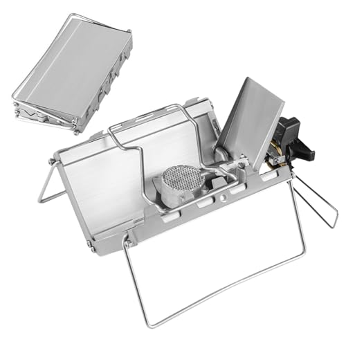Hornillo portátil para camping, estufa de casete plegable, quemador de almacenamiento, juego de cocina de mochila, equipo de cocina de camping, resistente para chupar la colada