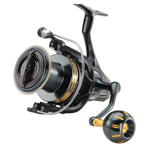 Image of Big Game Surf Spinning Fishing Reel 8000 /12000,20KG Drag Power Backlash-Free Bearings,Metal Reel Seat,Zinc Alloy Gear for Saltwater Inshore and Offshore Fishing