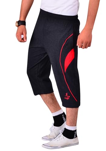 Image of VEGO Mens Cotton Three by Fourth, 3 /4, Capri, Three Quarter Pant Charcol Plus Size
