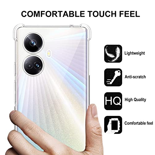 Image of for Back Case Cover Bumper Flexible Silicone Transparent Back Cover for Realme 10 Pro Plus 5G - Transparent