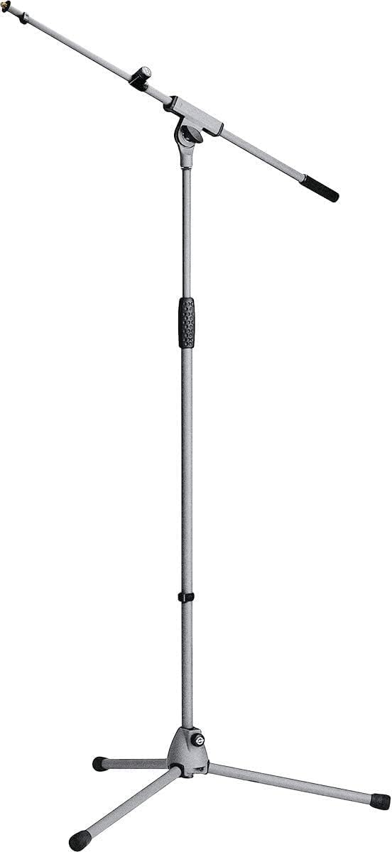 K&M Konig & Meyer 21080.500.87 - Soporte de micrófono trípode con brazo extensible  Ajuste de altura del embrague  Bloqueo suave al tacto  Diseño de