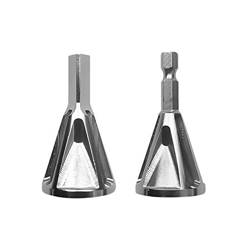 2 piezas de herramienta de chaflán externo de desbarbado de acero inoxidable para quitar rebabas rápidamente reparar pernos dañados, se adapta a 8-32 pernos (plata)