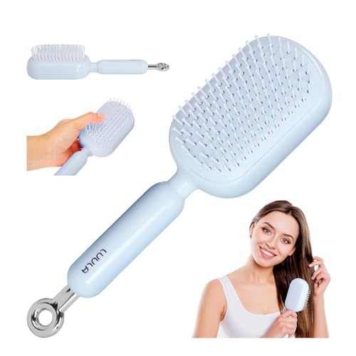 Retractable Cushion Massage Comb Brush，Retractable Hair Brush，Anti Static Self Cleaning Hair