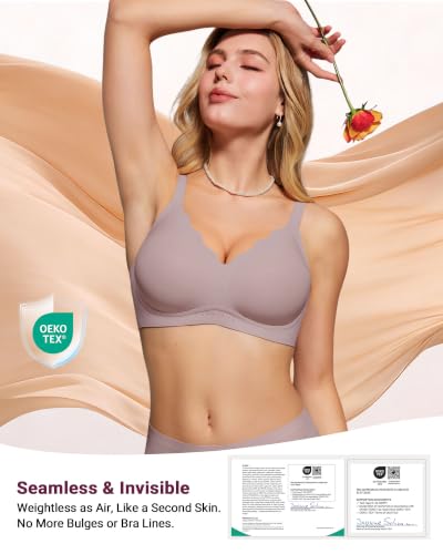 Image of As Fairy Wireless Bras for Women Jelly Push Up Scalloped T-Shirt Bra