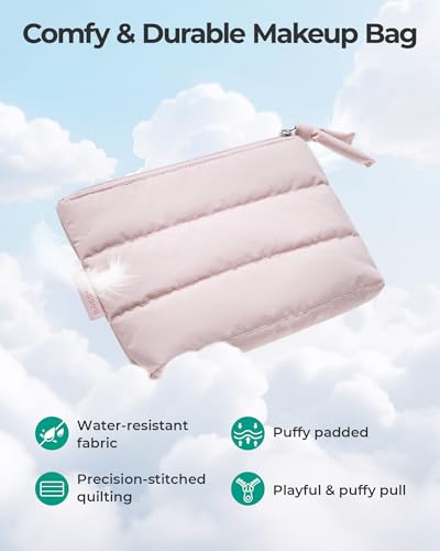 Image of BAGSMART Makeup Bag Travel Cosmetic Bag, Double-layer,Pink, 02-Baby Pink, Small, Lovely
