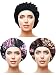 Blulu 3 Pieces Satin Sleep Cap Elastic Wide Band Hat Night Sleeping Head Cover for Sleeping Supplies (Color Set 4)