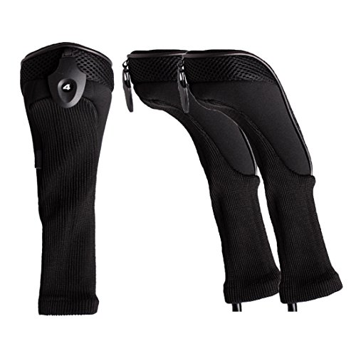 Andux ロングネック ゴルフ ハイブリッド クラブヘッドカバー 交換可能な番号タグ付き 3個セット CTMT-01