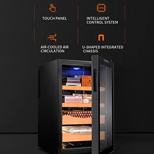 0℃ Outdoor Zigarrenkeller, Weinkühlschrank 11-18°C, Unabhängiger Zigarrenschrank mit Konstanter Temperatur und Luftfeuchtigkeit, Soft Touch Bedienfeld, Vollglas-designtür, 400 Zigarren,Schwarz