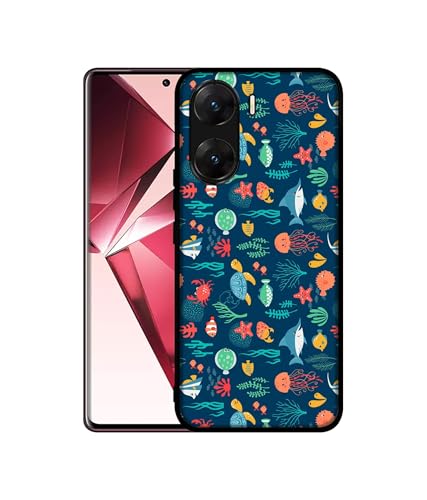 Image of Aquarium Texture Design Premium 2D Printed Metal Back Case Cover for Vivo V29E 5G