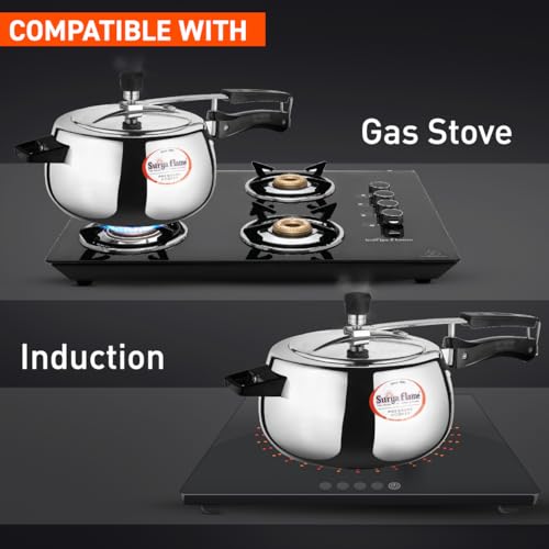 Image of Surya Flame Aluminium 5 Litre Pressue cooker inner lid,Queen Gas and Induction Compatible ISI certified (Silver) 3 Year Doorstep Warranty