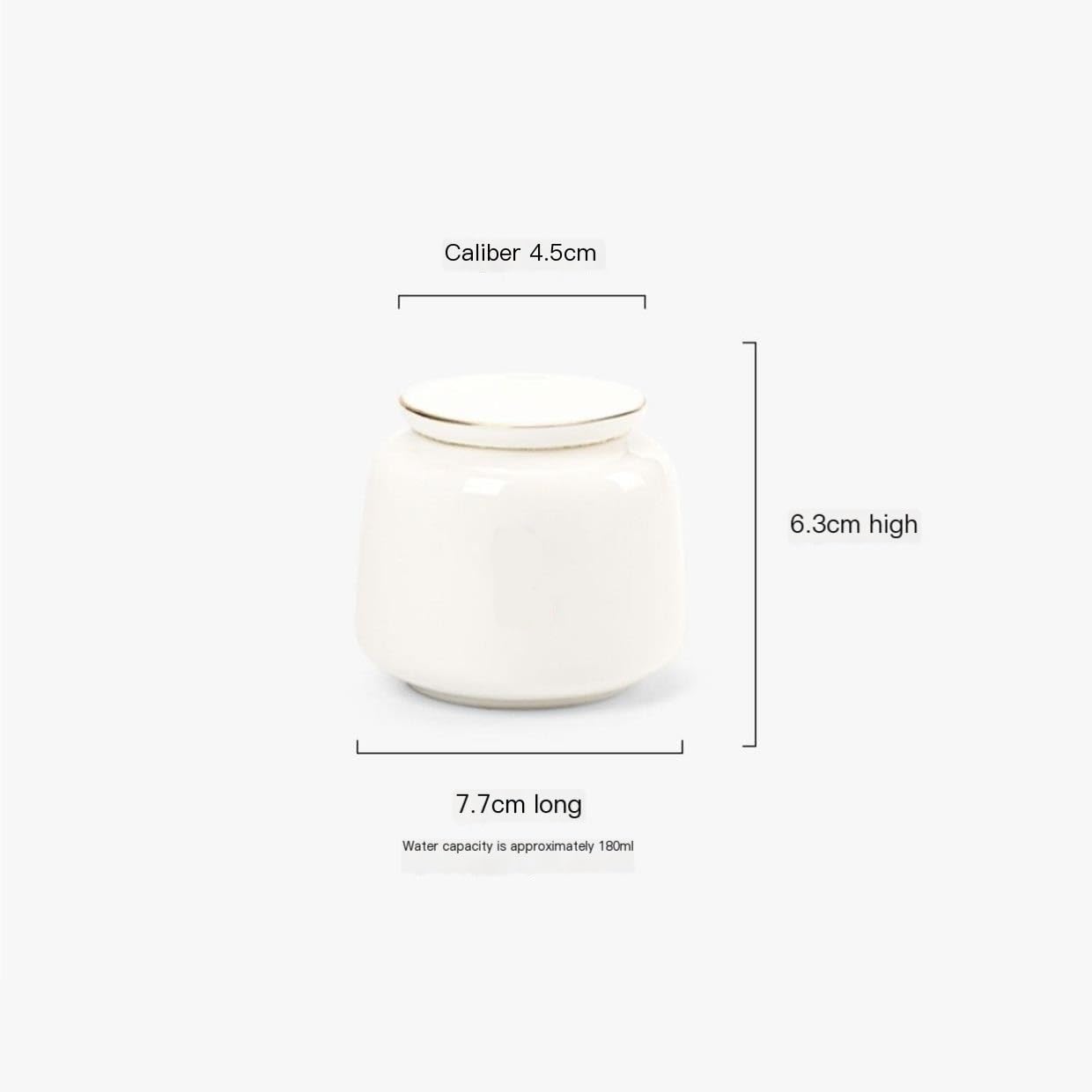 HLTYGWX Słoik na cukier Biała porcelana Słoik do przechowywania luźnej herbaty Ceramiczny szczelnie zamknięty słoik Mały podróżny Przenośny słoiczek na herbatę Słoik do przechowywania przypraw