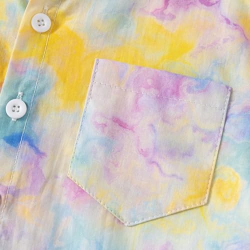 Kids Boys Polo Shirt Breathable Short Sleeve Classic Polos Toddler Tropical Floral Graphic Shirt (Pink-1, 3-4 Years)4