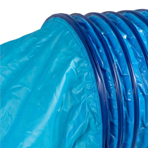 Callieway Dog Agility Sacktunnel Fun&Slip/Agilitysacktunnel mit 60cmØ für Agility Training/Welpentraining inklusive 2X Stützsandsäcke (Blau)