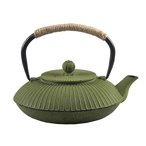 Cast Iron Teapot,SECHUDO Tea Kettle,Japanese Cast Iron Teapot with Stainless Steel Infuser for Stovetop Safe (26.4oz CIT001)