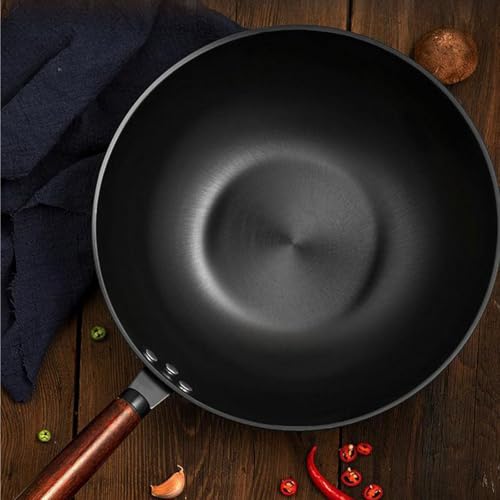 Wok de hierro 34cm fondo plano sin recubrimiento miniatura 4