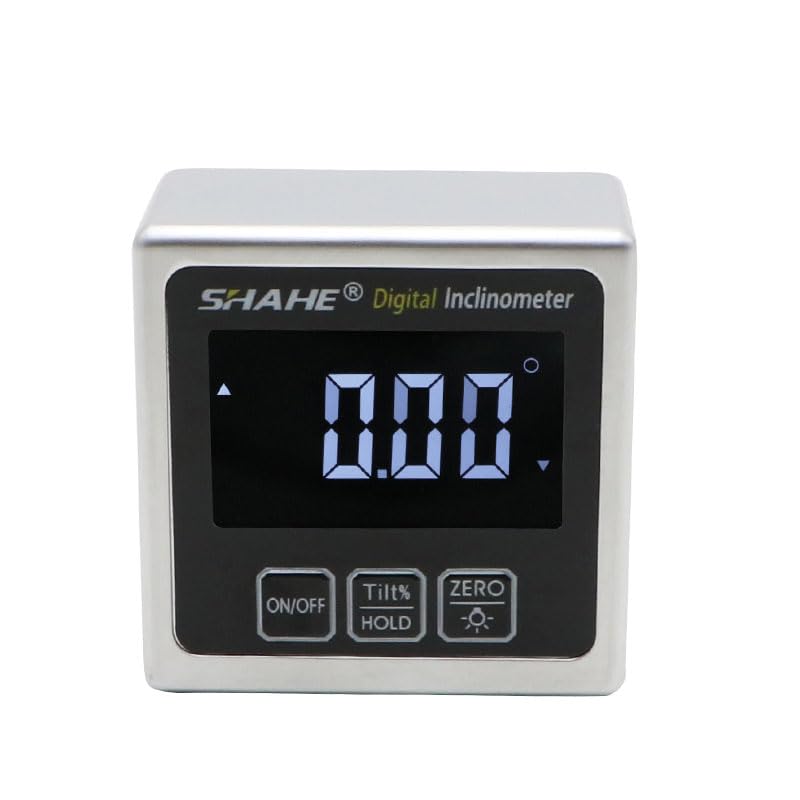 Medidor de ángulo digital SHAHE metálico con base magnética miniatura 1