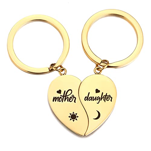 Image of Yonhon Mother Daughter Bracelet Necklace for 2 /3 /4, Mother Daughter Matching Keychain Set