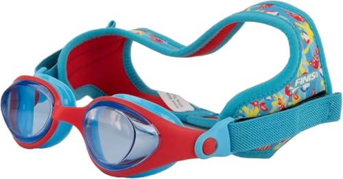 FINIS DragonFly Kids Swim Goggles - Ages 3-8 - UV Protection - Floating Neoprene Strap - Soft Silicone Fit - Crab