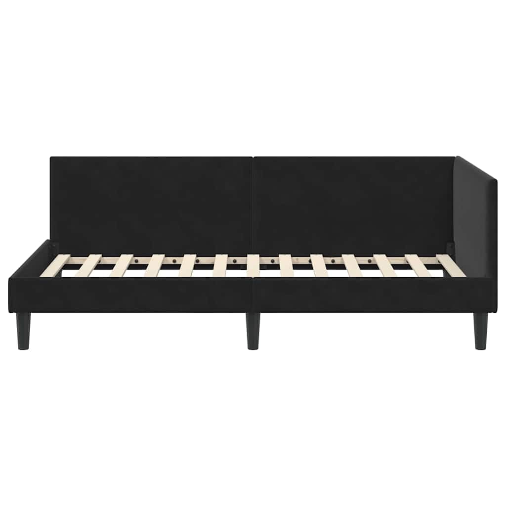 Festnight Canapé-lit 2 Places Lit Banquette Cadre de Lits 90x200 avec Sommier à Lattes Sofa-lit pour Salon, Bureau, Appartement-Noir-90 x 200 cm