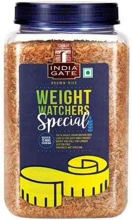 DANVIN India Gate Brown Rice Weight Watcher, 1 Kg Jar