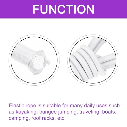 Corde extensible en polyester lourd blanc 1cm DMiotech - Sandow 3m ultra résistant - 4