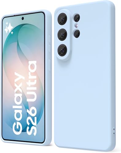Image of DIZORO Microfiber Candy Case Compatible for Samsung S26 Ultra 5g Smooth Touch Cushion Liquid Soft Silicone Gel Rubber Phone Cases Non-Slip Full Body Protective Shockproof Back Cover (Carolina)