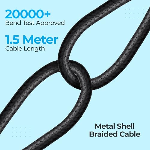 Image of Foxin MAC05 Dual Input 20W 3 in 1 /6 in 1 Nylon Braided 1.5mt 4 Amp Multipurpose Parallel Fast Charging Cable | Universally Compatible, USB & Type C Input | Type C, 8 Pin, Micro Output | Made in India