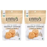 Emmy's Organics Vanilla Bean Coconut Cookies (Pack of 2) | Gluten-Free, Organic, Vegan, Paleo-Friendly