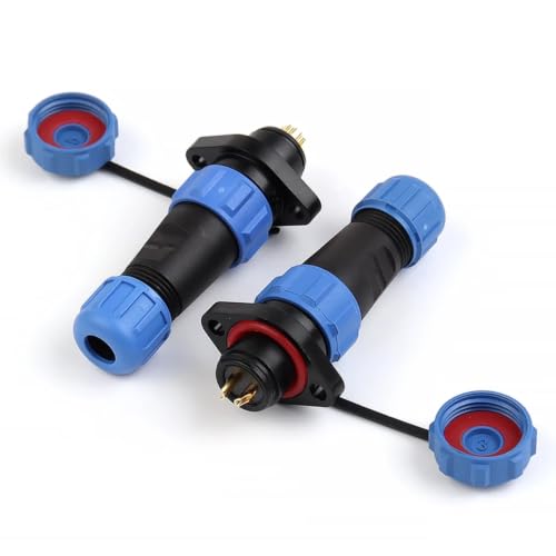 Conector de brida SP13 aviación de 2 pines con protección impermeable IP68 4