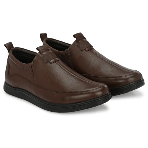 Image of Blue Leather by Centrino Genuine Leather Men's Slip On| Moccasins Non-Slip|Loafer Comfy Lightweight |Round Toe Slip-On Shoes |Trendy Non Lace-Up Design | Stylish with Soft Cushioned Insole (3954)