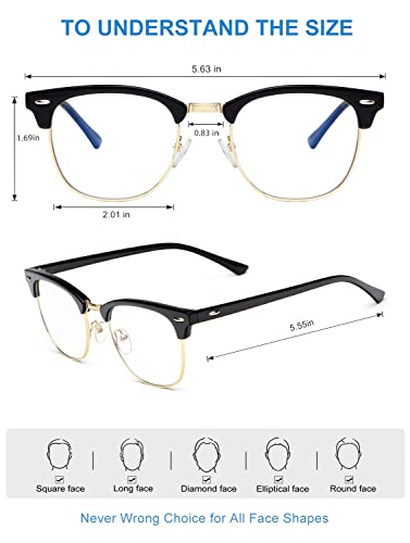 Image of NSSIW Blue Light Glasses for Women and Men, Advanced Computer Glasses, Gaming Glasses, Semi Rimless Glasses