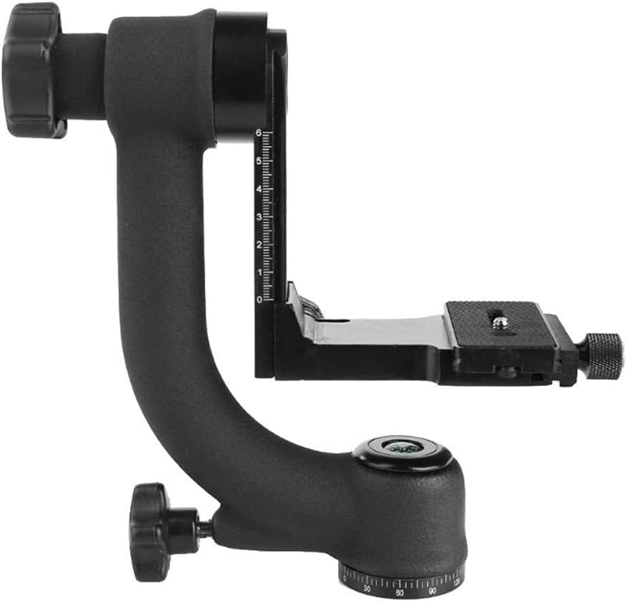 Aluminum Rugged Panoramic Gimbal Tripod Ball for Head with Arca-Type Quick Release Plate UNC 1/4 Screw for DSLR Cameras up to 44 lbs
