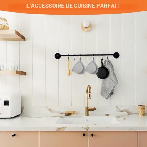 AUAUY Gant de Cuisine épais en Silicone, 1 Paire Gants de Four Anti Chaleur – vue 7