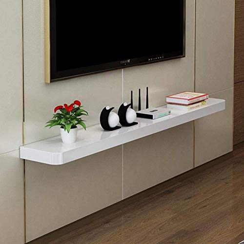 Wand-TV-Schrank Schwimmendes Regal Wandregal Multimedia-WLAN-Router Sky Box Set-Top-Box Kabelbox-Aufbewahrungsregal (Farbe: Weiß, Größe: 100CM)