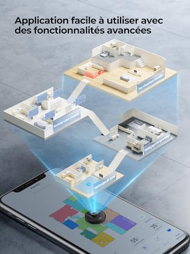 Laresar Clean Mars01 Robot Aspirateur Laveur 3 en 1, Navigation LiDAR, Aspirateur Robot 5000Pa d'Aspiration, 5 Cartes Editables, Convient aux Poils d'animaux, Tapis et Sols (Foncé)