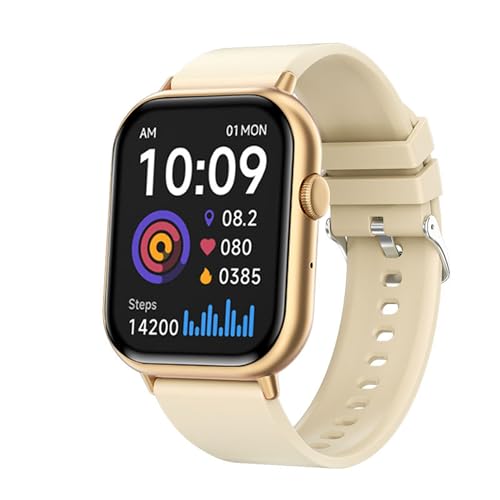 スマートウォッチ 2.01インチ大画面 血中グルコース/酸素濃度 GPS内蔵 心拍数モニター 健康管理 睡眠管理 多機能自動測定 活動量計 着信通知 100+運動モード 天気予報 200+文字盤 生理周期 iPhone/アンドロイド対応 スポーツウォッチ 音楽・カメラ制御 多種認証済み (オフホワイト（シリコーン）044)