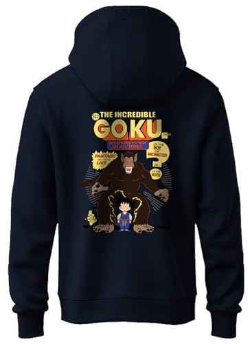 Image of XENOVAURBAN Anime Hoodie | Unisex Fit Cotton Fleece | Graphic Printed Pullover Hooded Sweatshirt - HOPU-FB-DBZ-NVY-XL