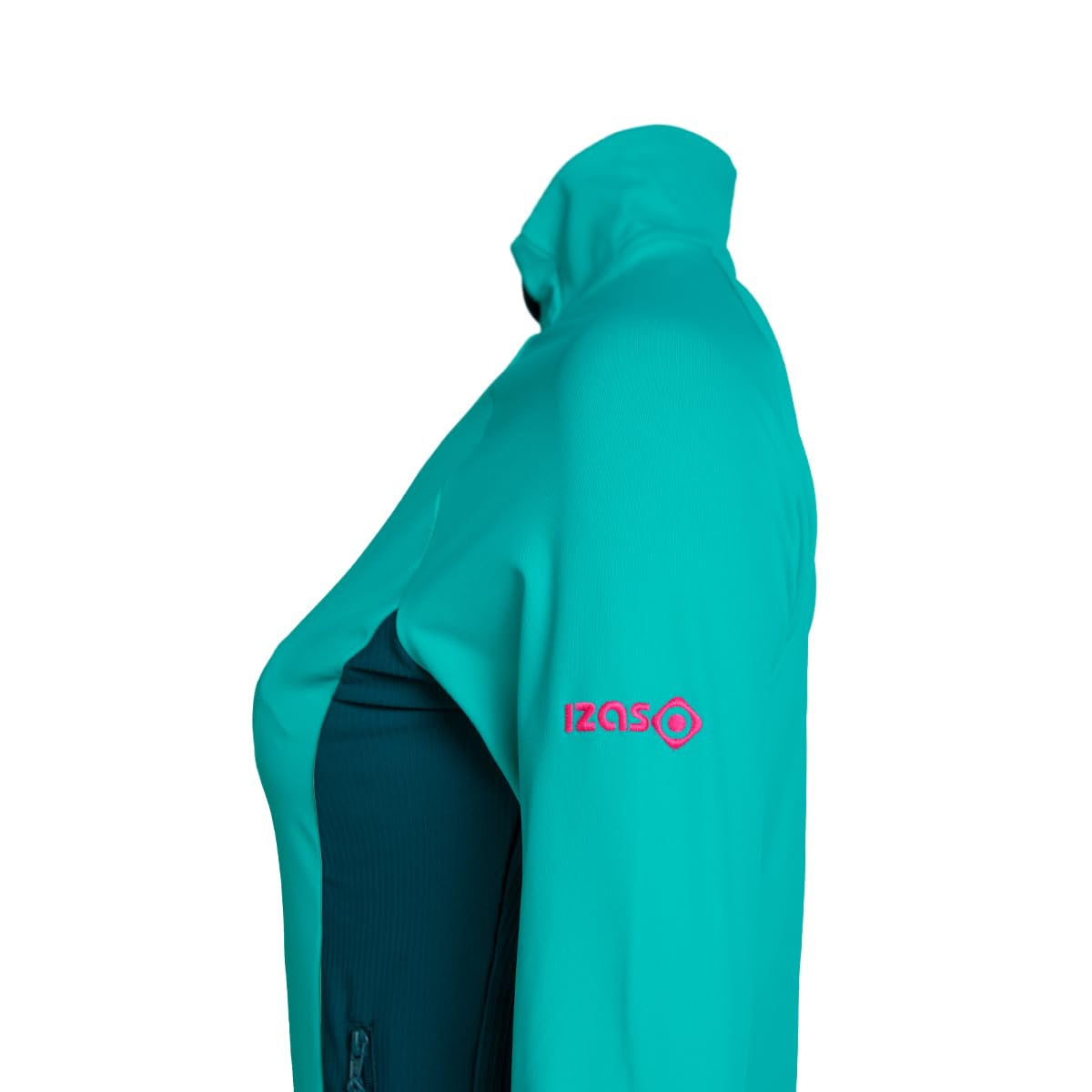 IZAS Denver W Giacca da Donna in Pile Elasticizzato per Attività Outdoor e Uso Urbano, Resistente al Vento, Traspirante, Asciugatura Rapida, Collo Alto, Tasche con Cerniera